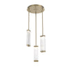Tabulo Multi-Light Pendant By Hammerton, Glass Patter: Linea Glass, Finish: Gilded Brass