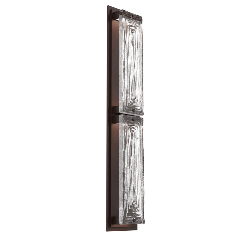 Sasha Outdoor Wall Light By Hammerton, Size: Double, Color: Linea Glass, Finish: Statuary Bronze