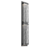 Sasha Outdoor Wall Light By Hammerton, Size: Double, Color: Tidal Glass, Finish: Argento Grey