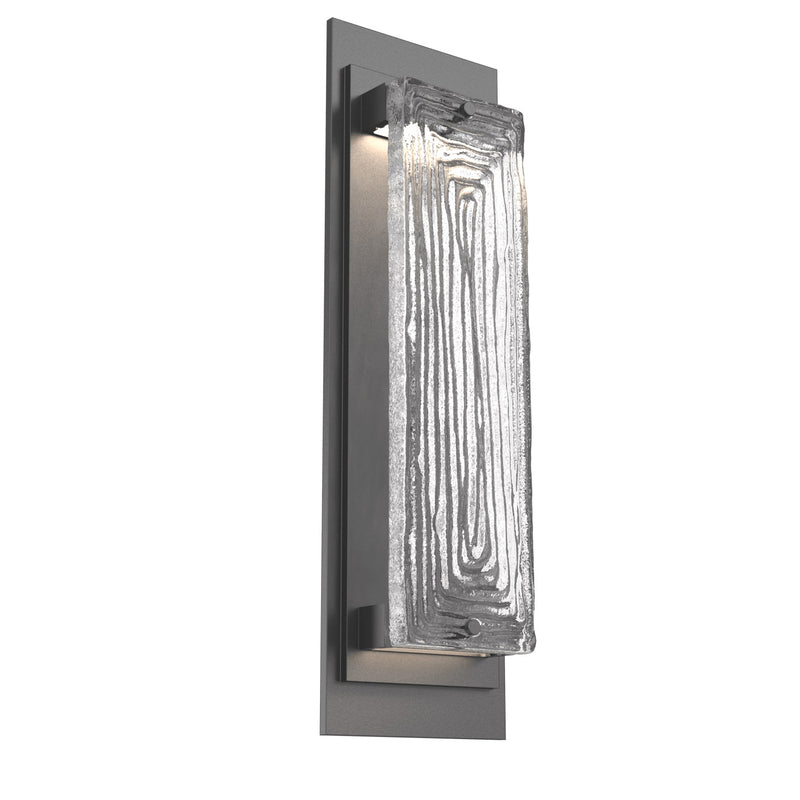 Sasha Outdoor Wall Light By Hammerton, Size: Single, Color: Linea Glass, Finish: Argento Grey