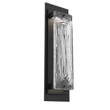Sasha Outdoor Wall Light By Hammerton, Size: Single, Color: Linea Glass, Finish: Textured Black