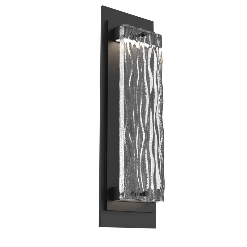 Sasha Outdoor Wall Light By Hammerton, Size: Single, Color: Tidal Glass, Finish: Textured Black