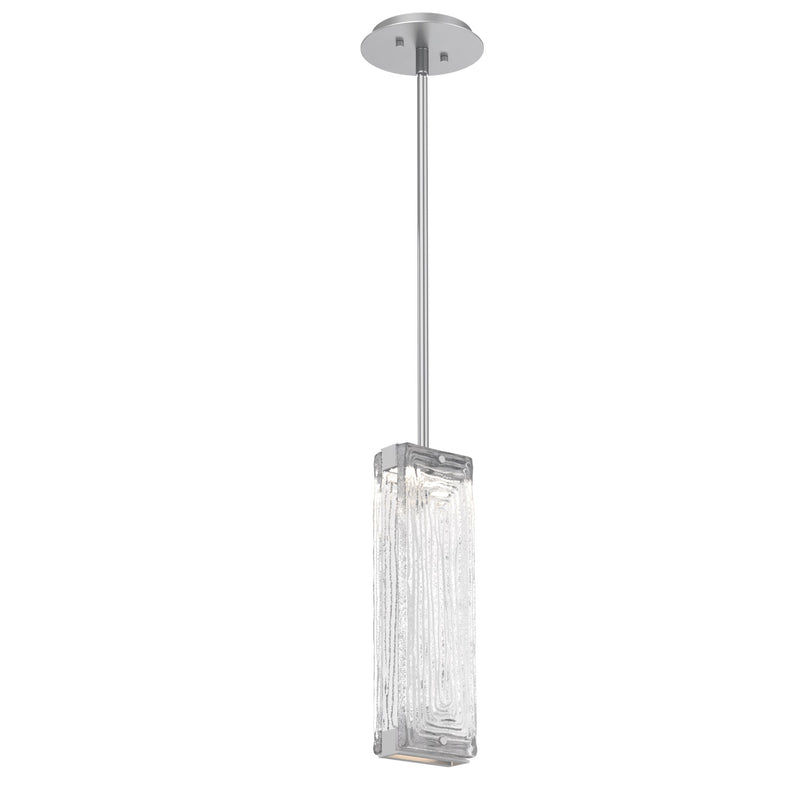 Tabulo Pendant By Hammerton, Glass Patter: Linea Glass, Finish: Classic Silver