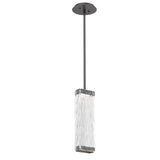 Tabulo Pendant By Hammerton, Glass Patter: Tided Glass, Finish: Graphite