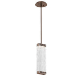 Tabulo Pendant By Hammerton, Glass Patter: Tided Glass, Finish: Oil Rubbed Bronze