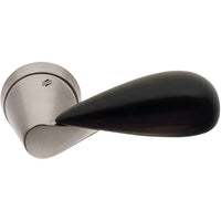 Tacta Door Lever in Satin Nickel / Makassar Ebony by Colombo Design