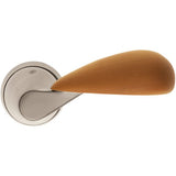 Tacta Door Lever in Satin Nickel / Pear Wood by Colombo Design