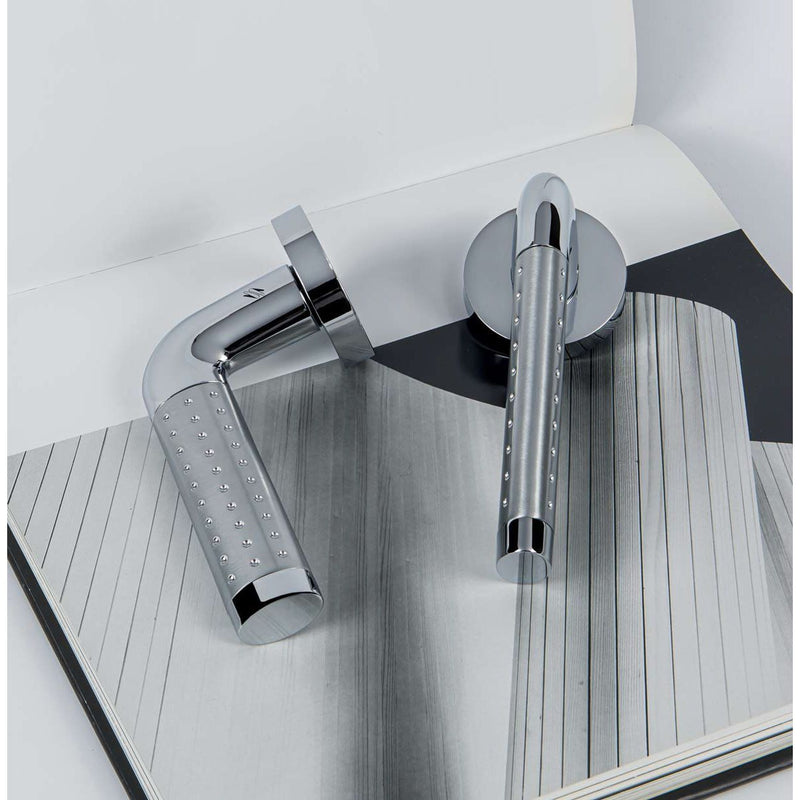 Tailla Door Lever in Polished Chrome / Satin Chrome by Colombo Design