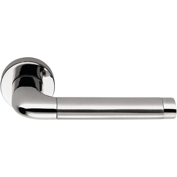 Taipan Door Lever in Polished Chrome / Satin Chrome by Colombo Design