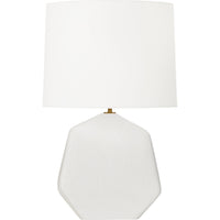 Tallulah Table Lamp — 17", White Linen, Matte White Ceramic