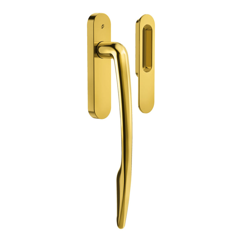 Tapered Lift and Slide Pull in Polished Brass by Colombo Design