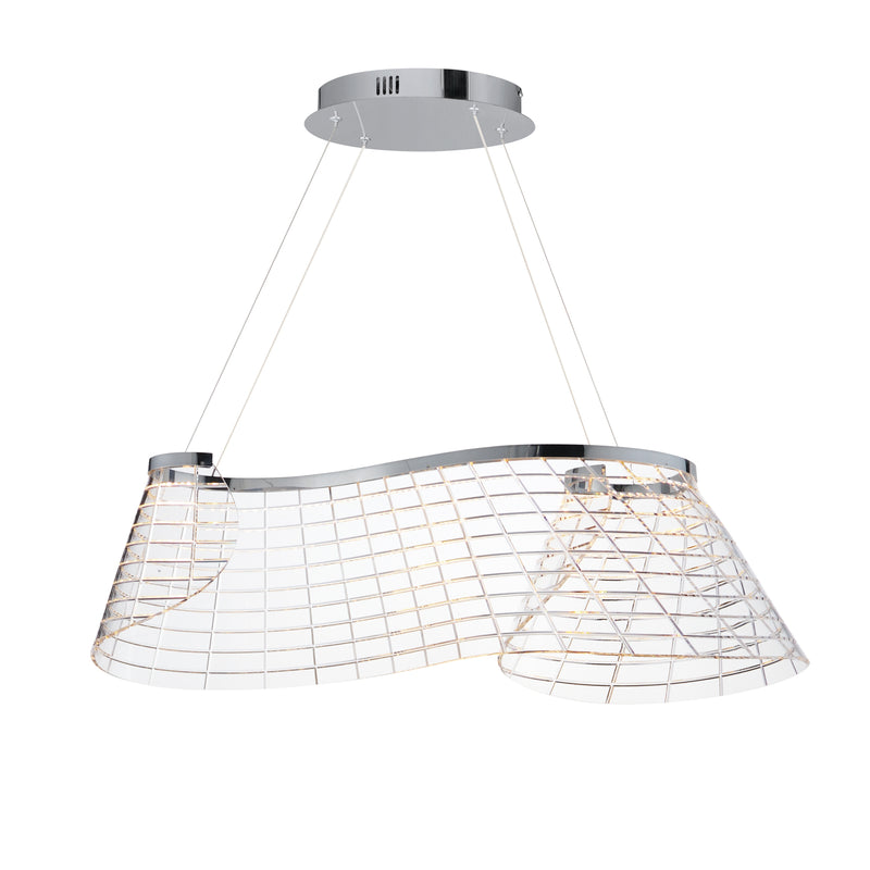 Tartan 1-Light Linear LED Pendant by ET2 - Polished Chrome
