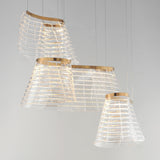 Tartan 3-Light LED Pendant by ET2 - Brushed Champagne