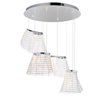 Tartan 3-Light LED Pendant by ET2 - Polished Chrome