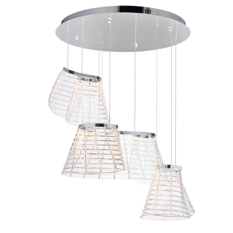 Tartan 3-Light LED Pendant by ET2 - Polished Chrome