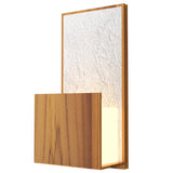 Teak Clean Wall Sconce with White Stone Accent by Accord