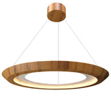 Teak Petra Round Suspension with White Stone Accent by Accord