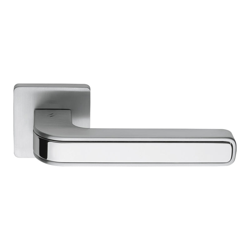 Tecno Door Lever in Polished Chrome / Satin Chrome by Colombo Design