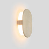 Tempus Wall Sconce by Cerno - White Washed Oak, side view