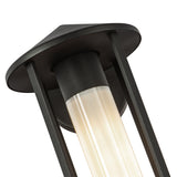 Tenko Outdoor Wall Sconce Black Glassy Opal Glass Small By Alora Detailed View