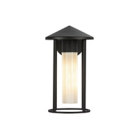 Tenko Outdoor Wall Sconce Black Glassy Opal Glass Small By Alora