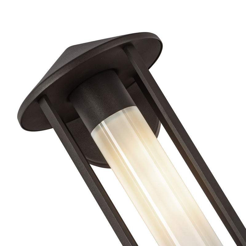 Tenko Outdoor Wall Sconce Bronze Glassy Opal Glass Small By Alora Detailed View