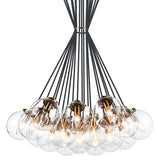 The Bougie Chandelier 19 Lights Aged Gold Brass Clear Glass By Matteo