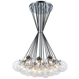 The Bougie Chandelier 19 Lights Chrome Clear Glass By Matteo-Front View