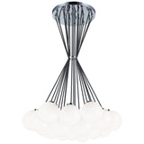 The Bougie Chandelier 19 Lights Chrome Opal Glass By Matteo-Front View
