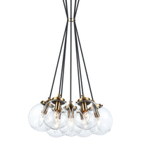 The Bougie Chandelier 7 Lights Aged Gold Brass Clear Glass By Matteo