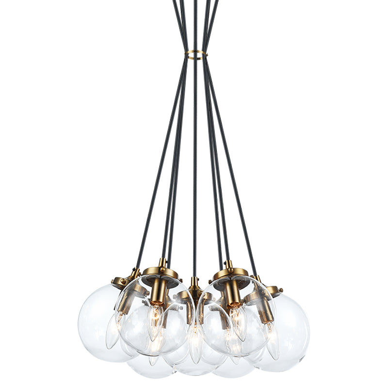 The Bougie Chandelier 7 Lights Aged Gold Brass Clear Glass By Matteo