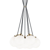 The Bougie Chandelier 7 Lights Aged Gold Brass Opal Glass By Matteo