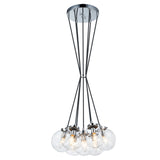 The Bougie Chandelier 7 Lights Chrome Clear Glass By Matteo-Front View