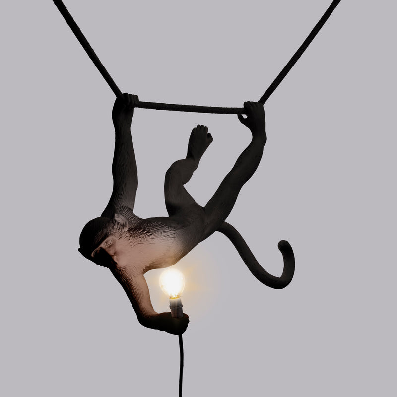The Monkey Lamp Swing By Seletti, Finish: Black