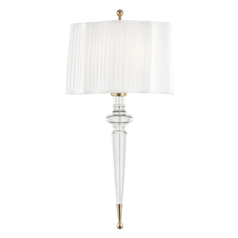 Tipton Pleated Wall Sconce - Aged Brass by Hudson Valley
