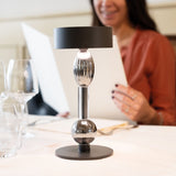 Titanium with Clear and Gray Glass Royal Family Wi-Fi Portable Table Lamp by Zafferano