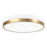 Tone Ceiling Mount 12 Inch White & Aged Gold Brass