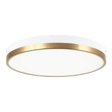Tone Ceiling Mount 16 Inch White & Aged Gold Brass