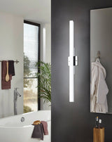Toretta Mirror Light By Eglo - White color vertical in bathroom large