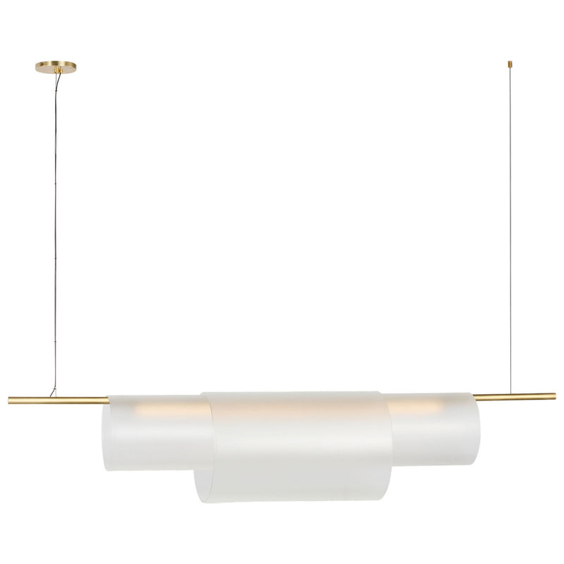 Trace Double Linear Hand Rubbed Antique Brass Black By Visual Comfort Main View 1