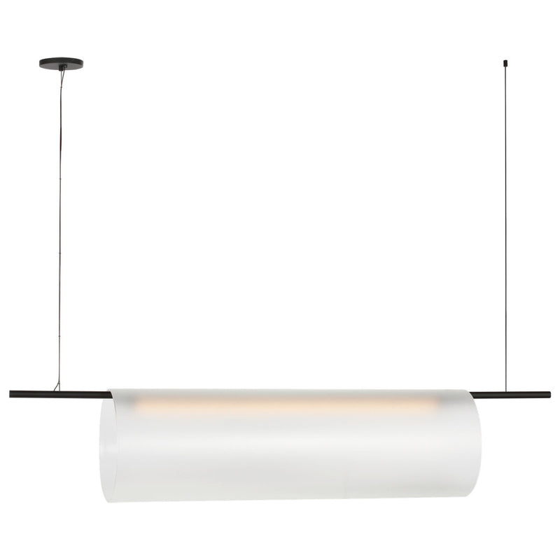 Trace Single Linear Small Chandelier Nightshade Black By Visual Comfort Main View 1