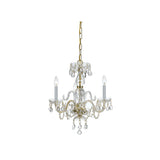 Traditional Crystal Chandelier 16"W x 18"H (3-Light) Polished Brass