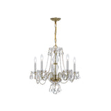 Traditional Crystal Chandelier 21"W x 22"H (5-Light) Polished Brass