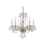 Traditional Crystal Chandelier 21"W x 22"H (5-Light) Polished Brass