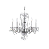 Traditional Crystal Chandelier 21"W x 22"H (5-Light) Polished Chrome