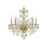 Traditional Crystal Chandelier 22"W x 21"H (5-Light) Polished Brass