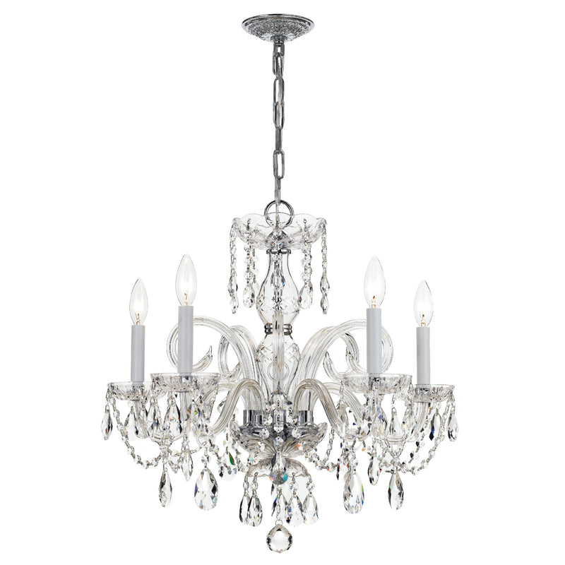 Traditional Crystal Chandelier 22"W x 21"H (5-Light) Polished Chrome