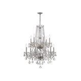 Traditional Crystal Chandelier 26.5"W x 34.75"H (12-Light) Polished Chrome