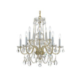 Traditional Crystal Chandelier 26"W x 26"H (10-Light) Polished Brass