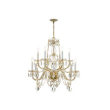 Traditional Crystal Chandelier 31"W x 26"H (12-Light) Polished Brass